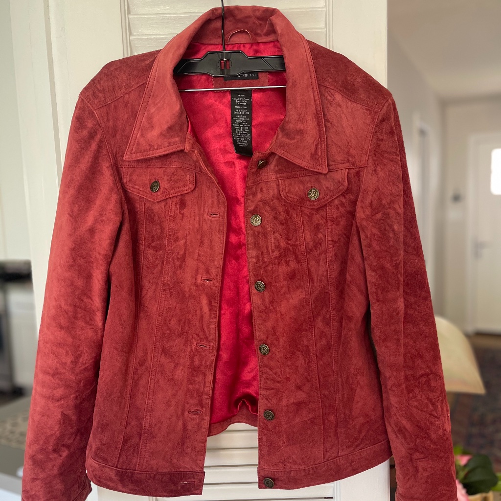 Women For Joseph Brand Red Suede Jacket Medium Women For Joseph Brand Red Suede Jacket Medium